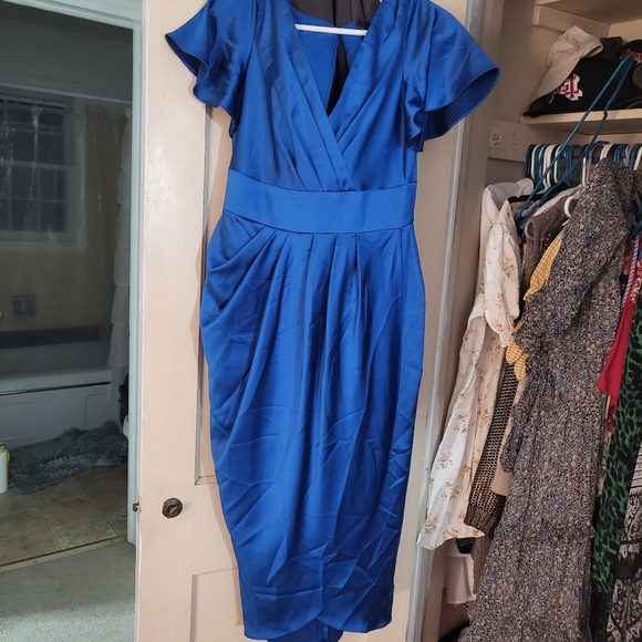 Maggy London Dresses Dillards Blue Formal Wedding Guest Midi Knee